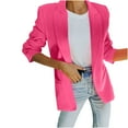 thumbnail image 1 of BVnarty Women's Business Coat Solid Color Suit Collar Long Sleeve Office Cardigans Suit Jacket Tops for Mujer Elegantes Pink-A S, 1 of 7