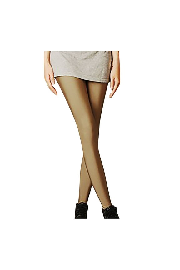 Leggings for Women Fashion Fall Winter Long Trousers Solid Color Comfy Lounge Casual Elastic Cropp Slimming Candy Color Fluorescent Gold S