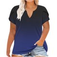 thumbnail image 1 of Womens Plus Size,Women Shirts Short Sleeve Loose Plus Size Tee Tops V-Neck Tunic Blouse, 1 of 6
