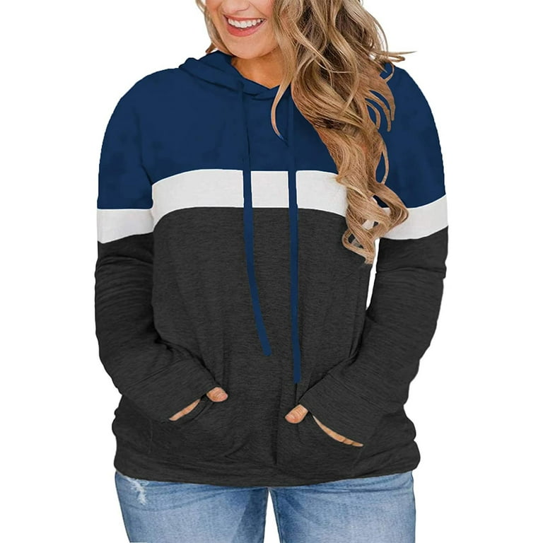 Colorblock hoodie womens top