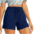 thumbnail image 1 of ZQUUVOU Womens Plus Size Comfy Drawstring Casual Elastic Waist Pocket Loose Shorts Pants Blue, 1 of 9