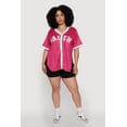 thumbnail image 1 of Womens Plus Size Contrast Trim Faith Graphic Baseball Tee, 1 of 5