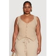 thumbnail image 1 of Womens Plus Size Crepe Knit Button Front Blazer Vest, 1 of 5