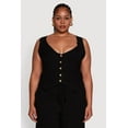 thumbnail image 1 of Womens Plus Size Crepe Knit Button Front Blazer Vest, 1 of 5