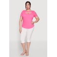 thumbnail image 1 of Womens Plus Size Cut Out Crew Neck Tee, 1 of 5