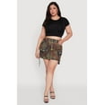 thumbnail image 1 of Womens Plus Size Daisy Acid Wash Cargo Pocket Denim Mini Skirt, 1 of 5