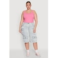 thumbnail image 1 of Womens Plus Size Daisy Denim Cargo Pocket Bermuda Shorts, 1 of 5
