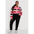 thumbnail image 1 of Womens Plus Size Daisy Striped Cropped Button Front Cardigan, 1 of 5