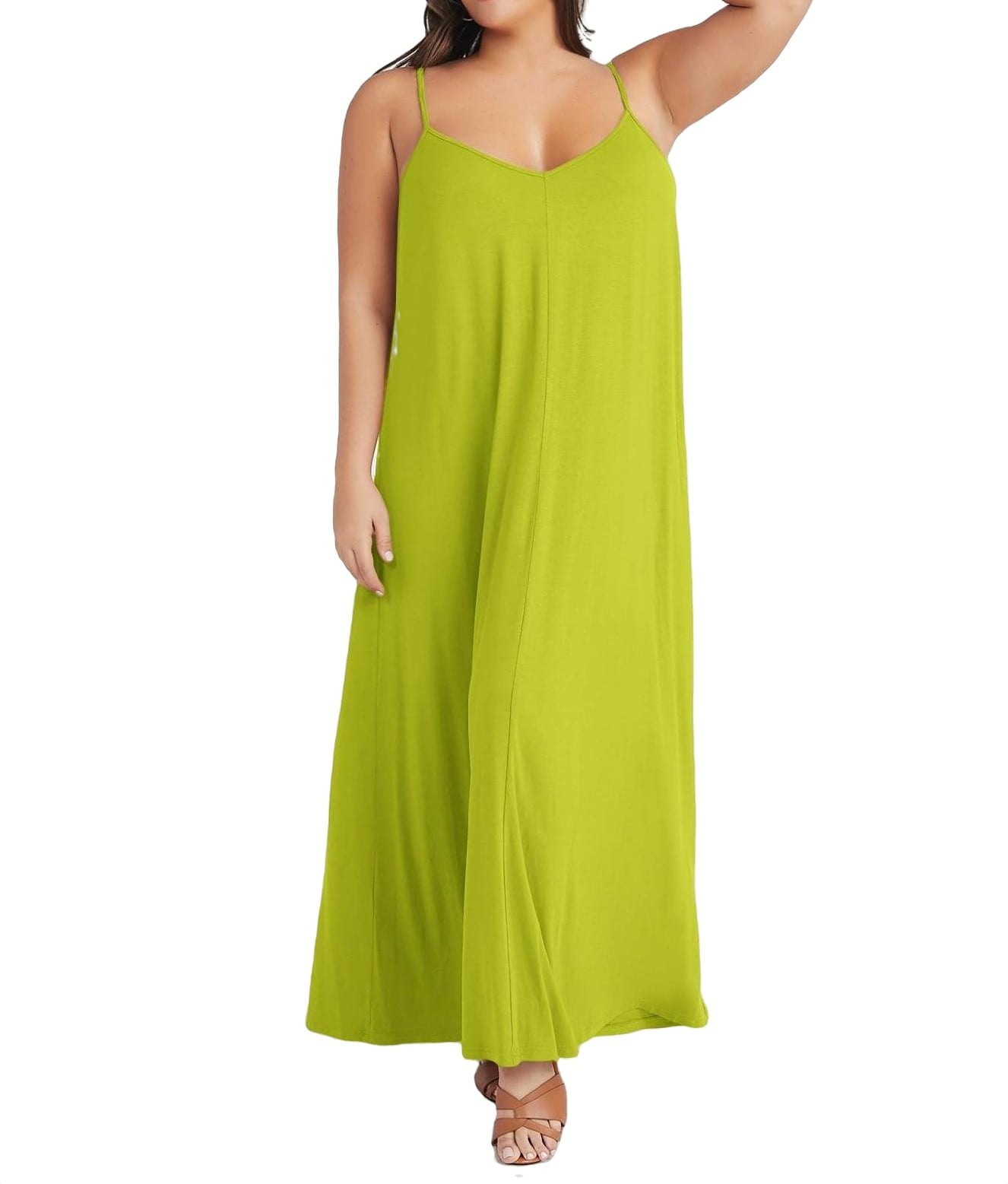 Plus size top lime green dress