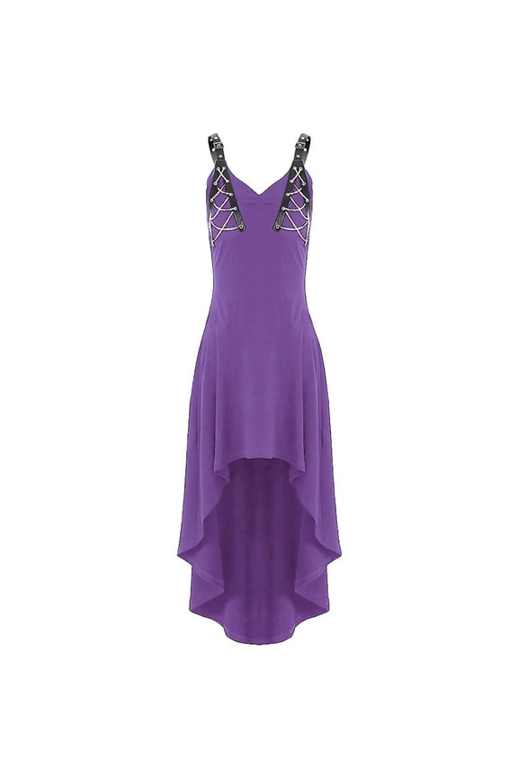 Womens Plus Size Dresses Sleeveless Wrap Gothic Vintage 50S Spaghtti Strap Party Maxi Dress