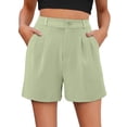 thumbnail image 1 of Womens Plus Size Dressy Shorts Casual High Waist Loose Solid Color Suit Shorts With Pockets, 1 of 8