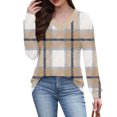 thumbnail image 1 of Womens Plus Size Fall Clothes, Long Sleeve Shirts for Women Fashion Loose Fit Striped Printed V Neck T-Shirts, 1 of 6