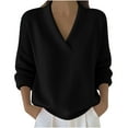 thumbnail image 1 of Womens Plus Size Fall Sweaters, Long Sleeve Pullover for Women Fashion Looose Fit Solid Color Knitted V Neck Sweaters, 1 of 5