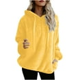 thumbnail image 1 of Womens Plus Size Fleece Hoodies, Long Sleeve Pullover for Women Fall Fashion Loose Fit Solid Color Warm Sherpa Thin Sweaters with Pockets, 1 of 6