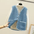 thumbnail image 1 of Womens Plus Size Fleece Vest Lightweight Sleeveless V Neck Sherpa Cropped Cardigan Warm Comfy Fall Winter Casual Jacket with Pockets, 1 of 5