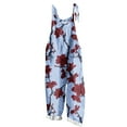 thumbnail image 1 of Womens Plus Size Floral Printed Boho Jumpsuits Sleeveless Adjustable Strap Baggy Romper Wide Leg Overalls with Pockets, 1 of 4