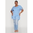 thumbnail image 1 of Womens Plus Size Fringe Sleeve Hem Tee, 1 of 5