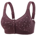 thumbnail image 1 of Womens Plus Size Front Closure Bra Wireless Full Coverage Bralette Adjustable Straps Floral Padded No Wire Bra, 1 of 2