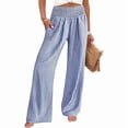 thumbnail image 1 of Womens Plus Size Gingham Palazzo Pants - Striped Wide Leg High Waisted Trousers - Loose Fit Casual Plaid Pants with Pockets - Comfortable Oversized Lounge Wear, 1 of 5