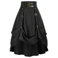 thumbnail image 1 of Womens Plus Size Goth Steampunk Skirt A Line Elastic High Waist Pleated Buckle Straps Costume Kilts, 1 of 5