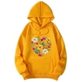 thumbnail image 1 of Womens Plus Size Graphic Hoodies Trendy Floral Printed Hooded Sweatshirts Causal Fall Loose Fit Long Sleeve Pullovers Tops with Pocket Yellow S, 1 of 3