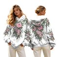 thumbnail image 1 of Womens Plus Size Graphic Hoodies Trendy Floral Printed Hooded Sweatshirts Ladies Loose Fit Pullovers Fall Long Sleeve Tops ZZ_White XL, 1 of 6