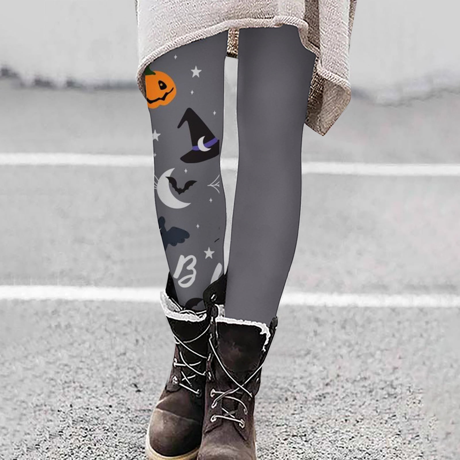Womens Plus Size Halloween Leggings,Women's Thermal High Waisted