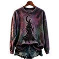 thumbnail image 1 of Womens Plus Size Halloween Sweatshirts Trendy Witch Printed Long Sleeve Pullovers Causal Fall Crew Neck Graphic Tops Dark Purple3 XXXL, 1 of 3