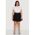 thumbnail image 1 of Womens Plus Size High Waist Mini Pleated Skirt with Belt, 1 of 5