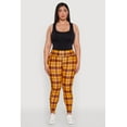 thumbnail image 1 of Womens Plus Size High Waisted Cell Phone Pocket Plaid Leggings, 1 of 6