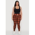 thumbnail image 1 of Womens Plus Size High Waisted Cell Phone Pocket Plaid Leggings, 1 of 6