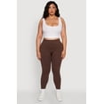 thumbnail image 1 of Womens Plus Size High Waisted Ribbed Knit Seamless Leggings, 1 of 5