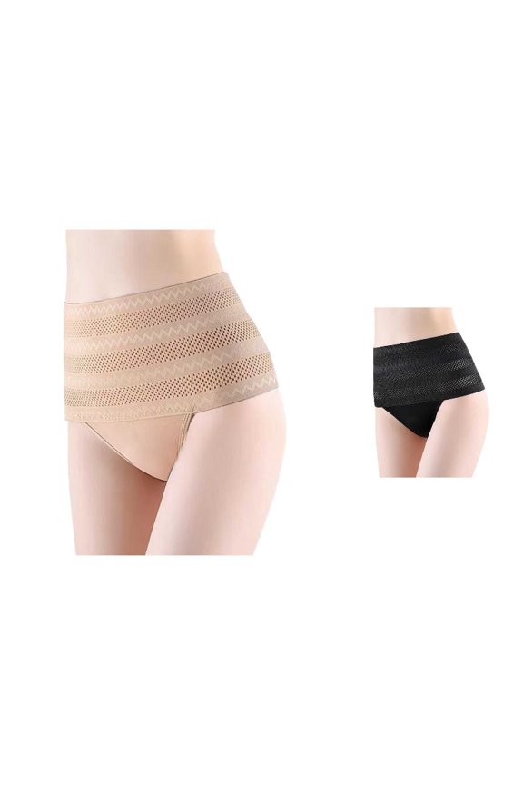 Womens Plus Size High Waisted Thong Underwear, High Elastic T Back Panties for Daily Wear