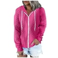 thumbnail image 1 of Womens Plus Size Hoodies Sweatshirt Long Sleeve Zip Up Drawstring Jacket Coat Outwear with Pocket(M-3XL), 1 of 2