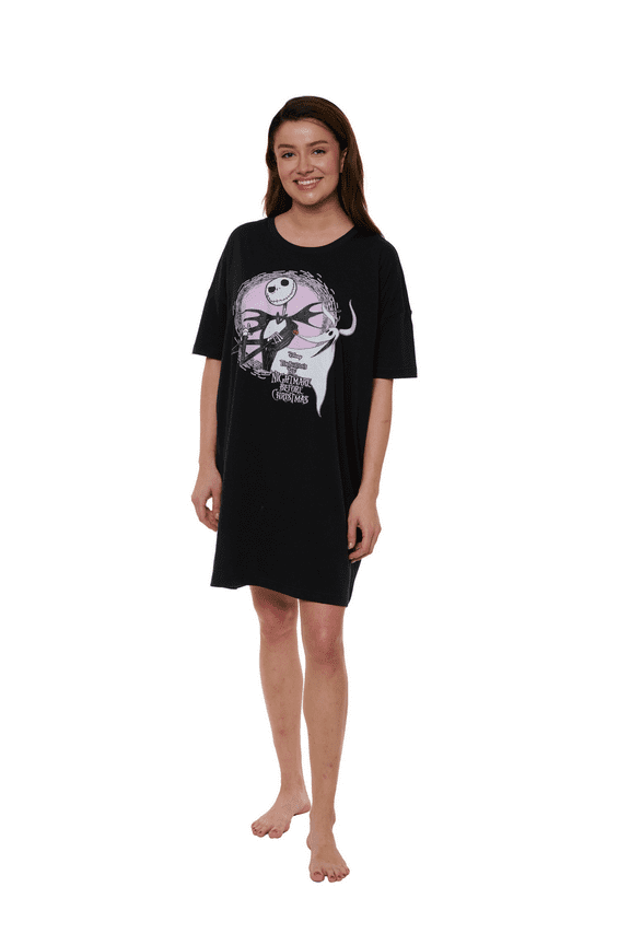 Women Plus Size Nightmare Before Christmas Jack Skellington Sleep Shirt One Size