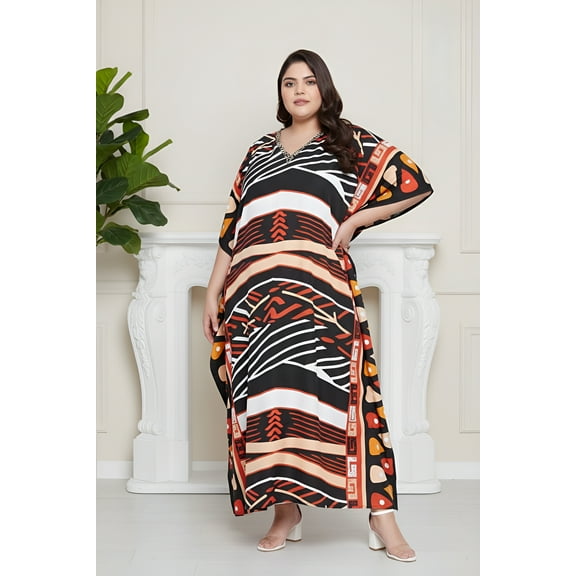 Womens Plus Size Kaftan Long Maxi Dress for Ladies Loose Casual Beachwear Caftan Online