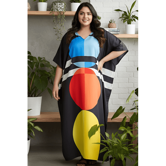 Womens Plus Size Kaftan Long Maxi Dress for Ladies Loose Casual Beachwear Caftan Online
