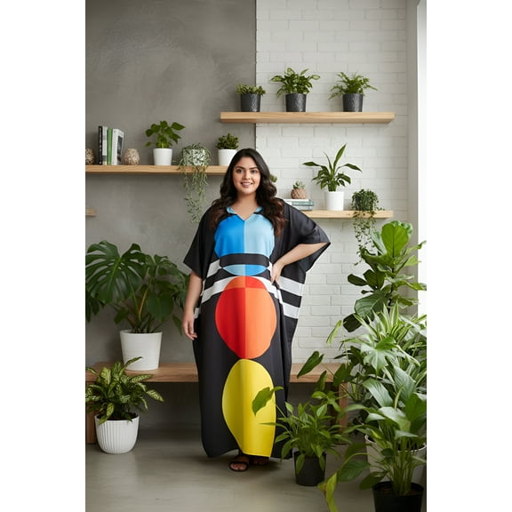 Womens Plus Size Kaftan Long Maxi Dress for Ladies Loose Casual Beachwear Caftan Online