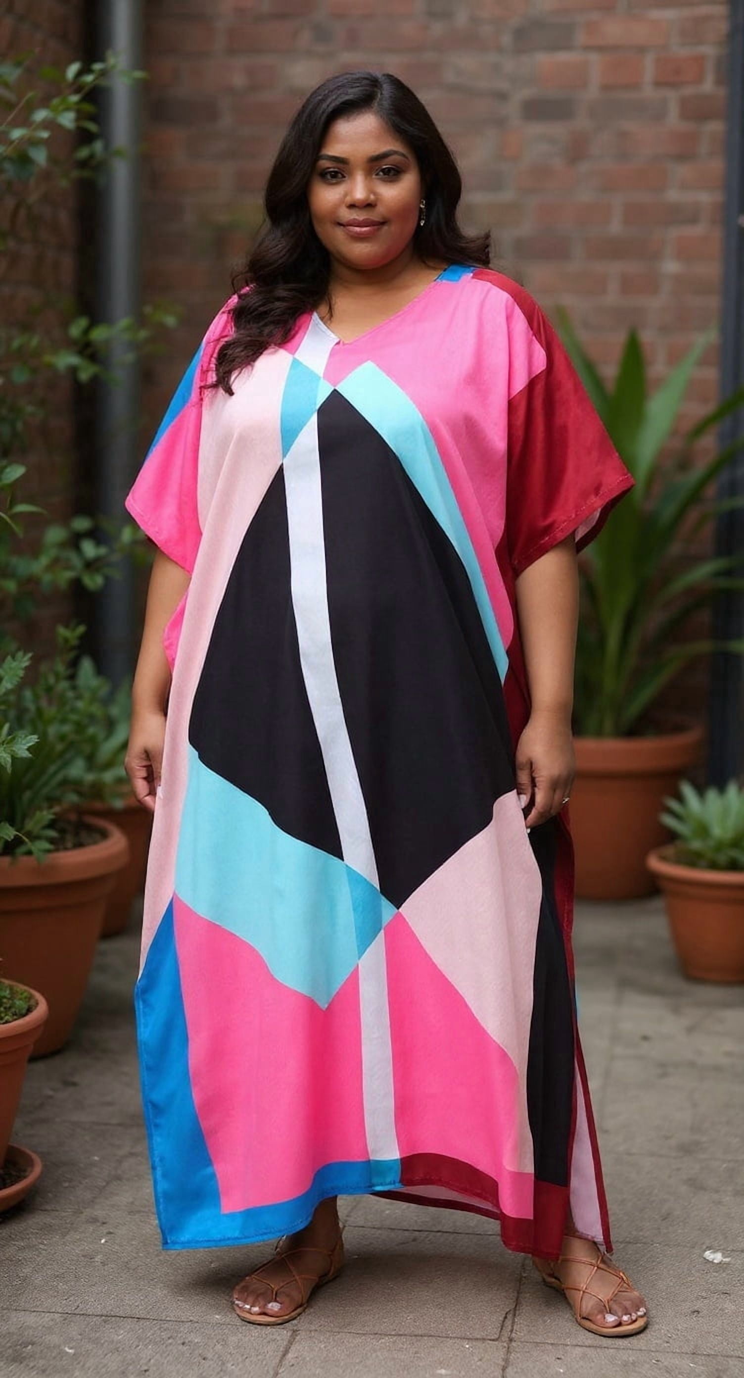 plus size cotton kaftan dresses Indian Block Print Cotton Kaftan  Plus Size Caftans Dress for women