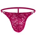 thumbnail image 1 of Womens Plus Size Lace Thong XL Adjustable Waistband Hot Pink Floral Sheer Underwear Comfortable 1-Pack,Size XL, 1 of 2