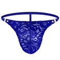 thumbnail image 1 of Womens Plus Size Lace Thong XL Adjustable Waistband Royal Blue Floral Sheer Underwear Comfortable Everyday & Date Night,Size XL, 1 of 2