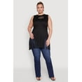 thumbnail image 1 of Womens Plus Size Laser Cut Fringe Hem Tank Top, 1 of 5