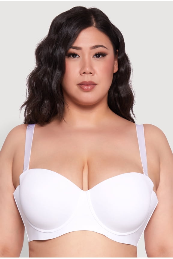 Womens Plus Size Laser Cut Seamless Balconette Bra | Convertible to Strapless