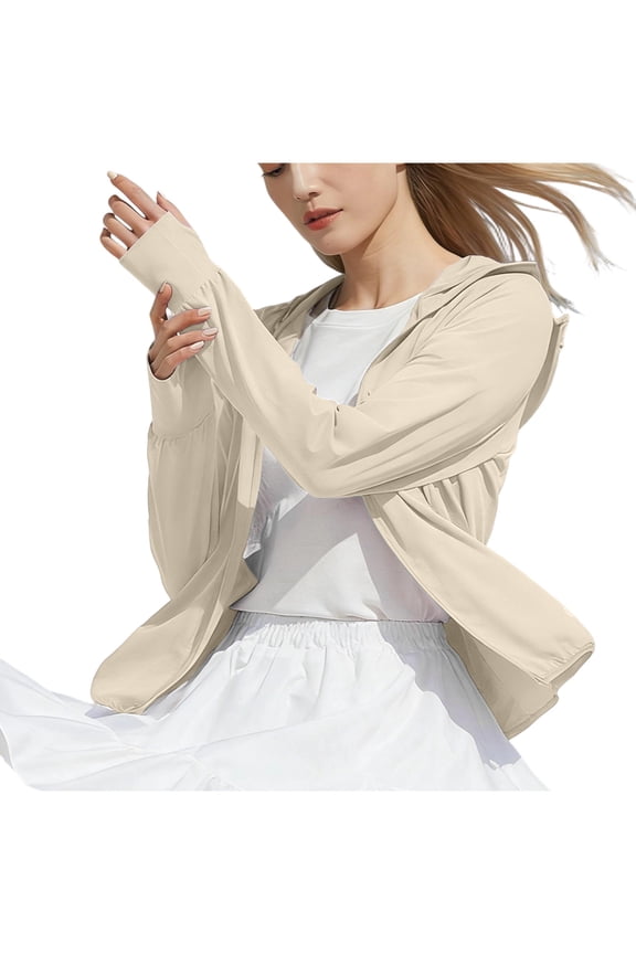 Womens Plus Size Lightweight Hooded Zip-up Jacket,Casual Outdoor Windbreaker for Spring & Summer