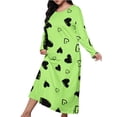 thumbnail image 1 of Womens Plus Size Long Nightgown Trendy Love Heart Print Long Sleeve House Dress Cute Sleepwear, 1 of 4