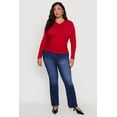 thumbnail image 1 of Women's Plus Size Long Sleeve V Neck Tee, 1 of 5