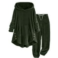 thumbnail image 1 of Womens Plus Size Lounge Sets Warm Fleece Sherpa Hoodies and Pants 2PC Fall Winter Outfits Loose Thermal Fuzzy Loungewear, 1 of 3