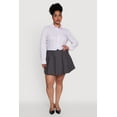 thumbnail image 1 of Womens Plus Size Mini Pleated Skirt with Contrast Waistband, 1 of 5