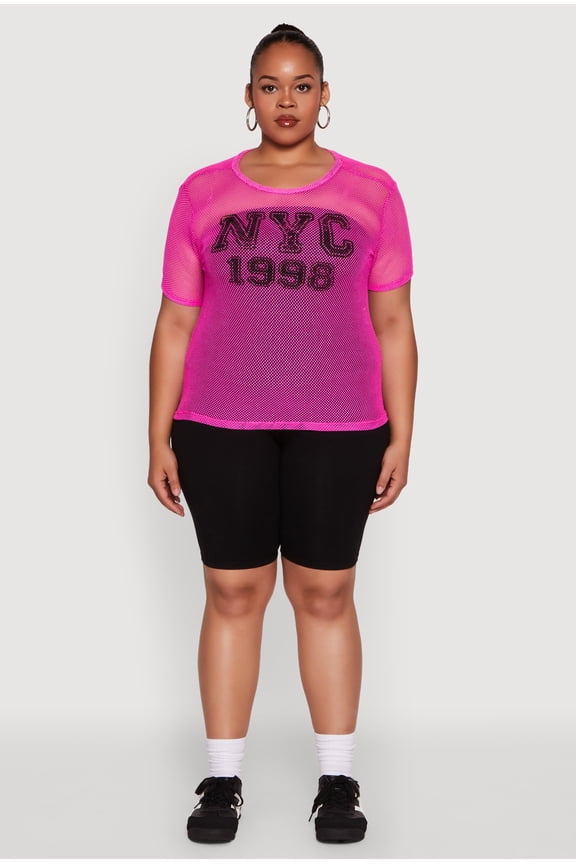 Womens Plus Size NYC 1998 Fishnet Top