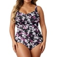 thumbnail image 1 of Womens Plus Size One Piece Swimsuit- Tummy Control Bathing Suit Full Coverage Swimwear/Light Purple/3XL, 1 of 4